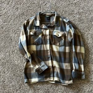Fleece plaid button up